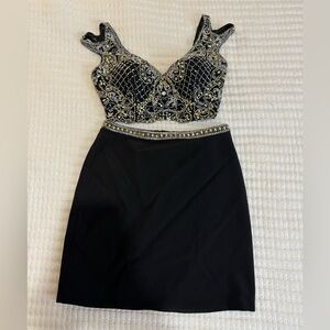 Rachel Allan Black Two Piece Homecoming Dress
